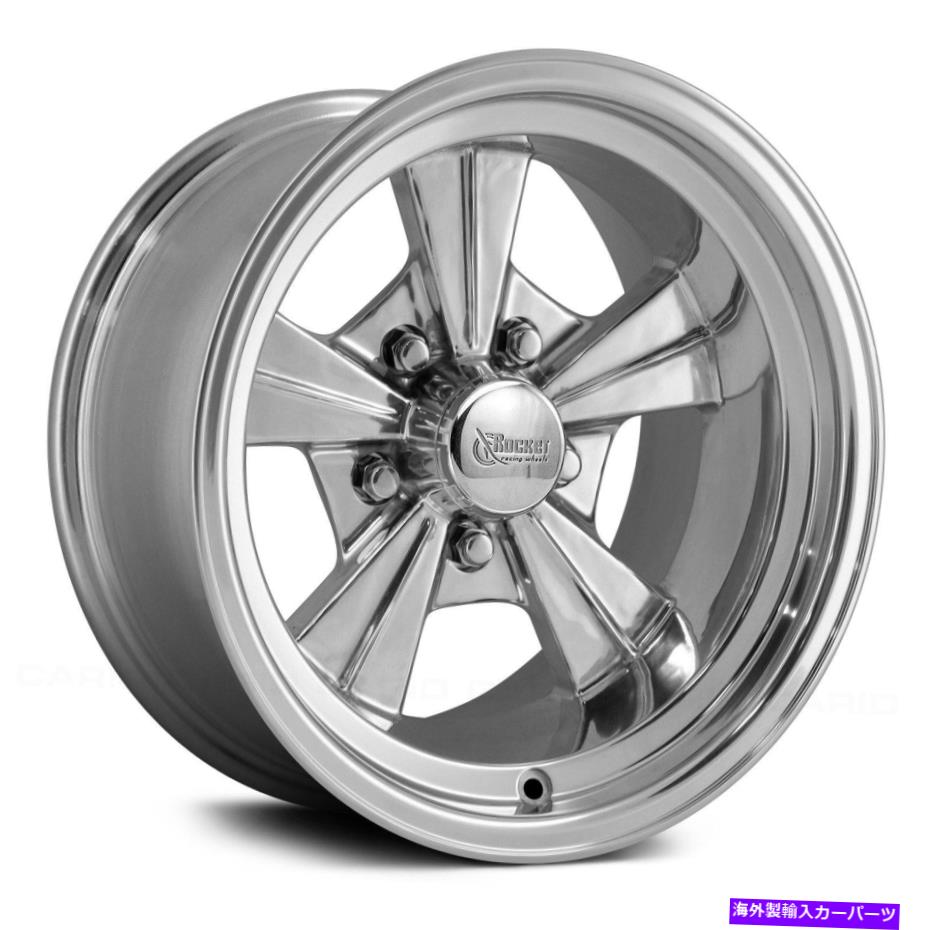 ホイール 4本セット ロケットレーシングストライクホイール15x8(-12、5x114.3、78.1)4の磨かれたリムセット Rocket Racing Strike Wheels 15x8 (-12, 5x114.3, 78.1) Polished Rims Set of 4【並行輸入品】|Us Custom Parts Shop USDM