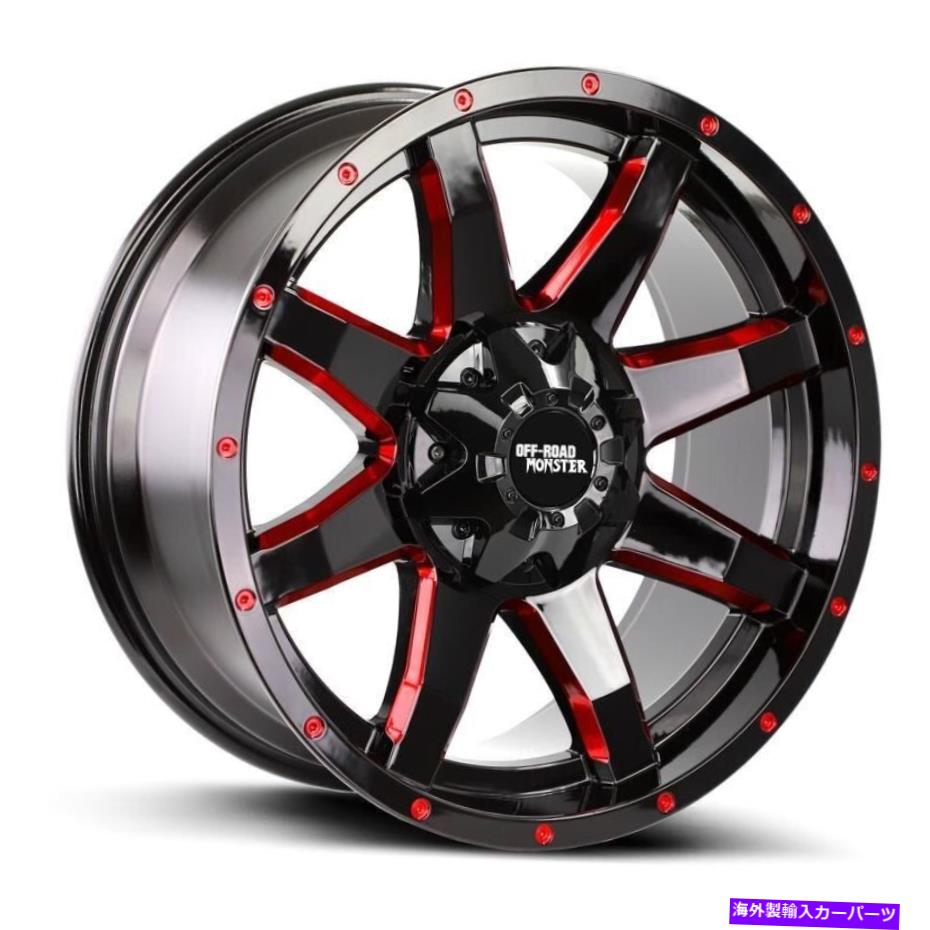 ホイール 4本セット オフロードモンスターM08ホイール20x9(0、6x139.7、106.4)グロスリムセット4 Off-Road Monster M08 Wheels 20x9 (0, 6x139.7, 106.4) Gloss Rims Set of 4【並行輸入品】|Us Custom Parts Shop USDM