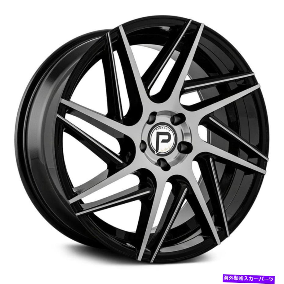 ホイール　４本セット ピナクルP104スウェーブホイール20x8.5（35、5x114.3、73.1）4のブラックリムセット Pinnacle P104 SWERVE Wheels 20x8.5 (35, 5x114.3, 73.1) Black Rims Set of 4【並行輸入品】｜Us Custom Parts Shop USDM