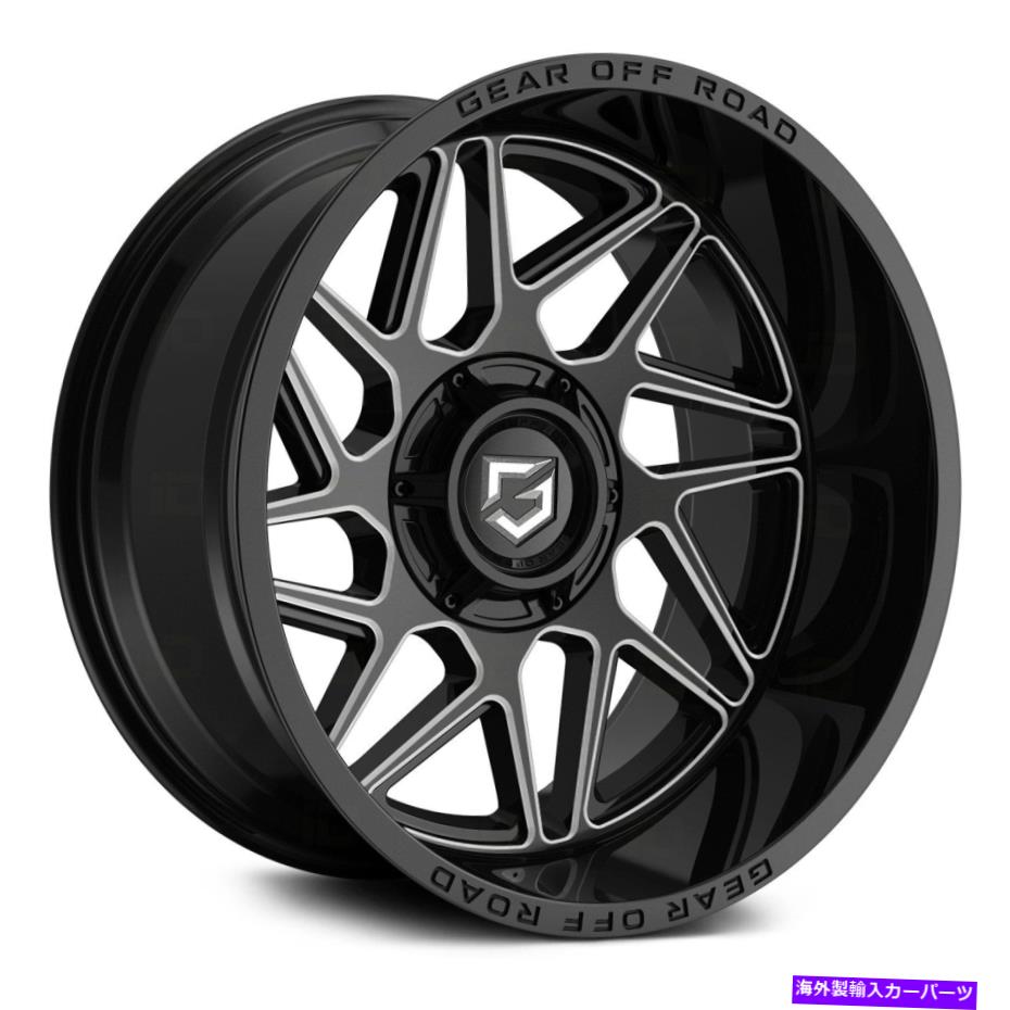 ホイール　４本セット ギアアロイ761bm比率22x12（-44、8x170、125.2）4のブラックリムセット Gear Alloy 761BM RATIO Wheels 22x12 (-44, 8x170, 125.2) Black Rims Set of 4【並行輸入品】