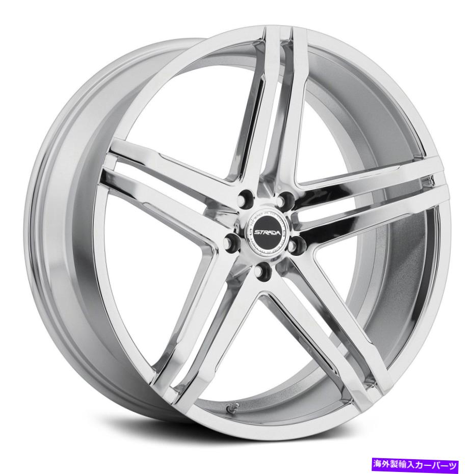 ホイール　４本セット Strada Domaniホイール22x8.5（15、5x114.3、72.6）4のChrome Rimsセット Strada DOMANI Wheels 22x8.5 (15, 5x114.3, 72.6) Chrome Rims Set of 4【並行輸入品】