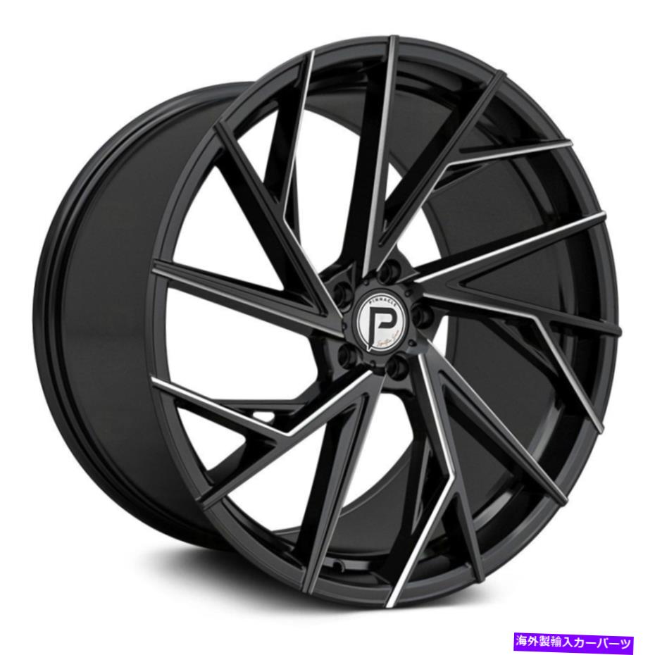 ホイール　４本セット ピナクルP316スワンクホイール22x9（35、5x112、66.56）4のブラックリムセット Pinnacle P316 SWANK Wheels 22x9 (35, 5x112, 66.56) Black Rims Set of 4【並行輸入品】