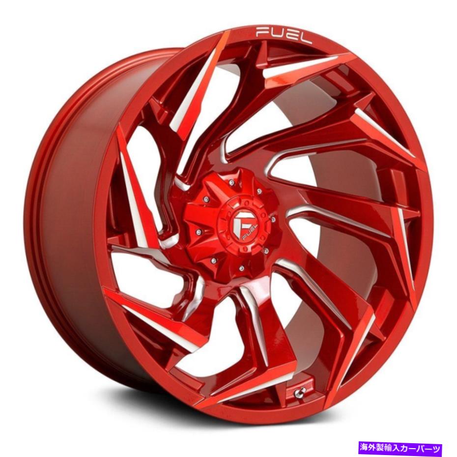 ホイール　４本セット 燃料D754反応1PCホイール18x9（1、5x114.3、78.1）4の赤いリムセット Fuel D754 REACTION 1PC Wheels 18x9 (1, 5x114.3, 78.1) Red Rims Set of 4【並行輸入品】