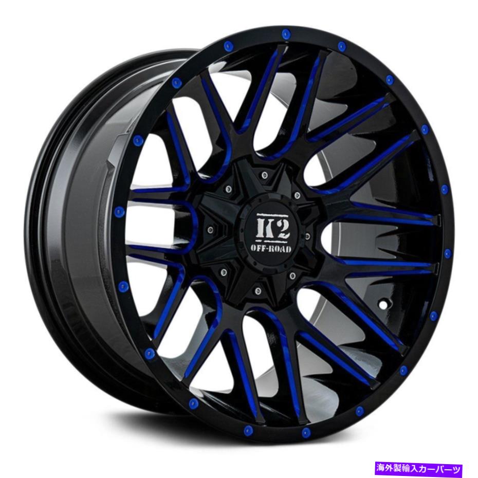 ホイール　４本セット K2オフロードK18 Venom Wheels20x10（-12、6x139.7、108）4のブラックリムセット K2 Offroad K18 VENOM Wheels 20x10 (-12, 6x139.7, 108) Black Rims Set of 4【並行輸入品】