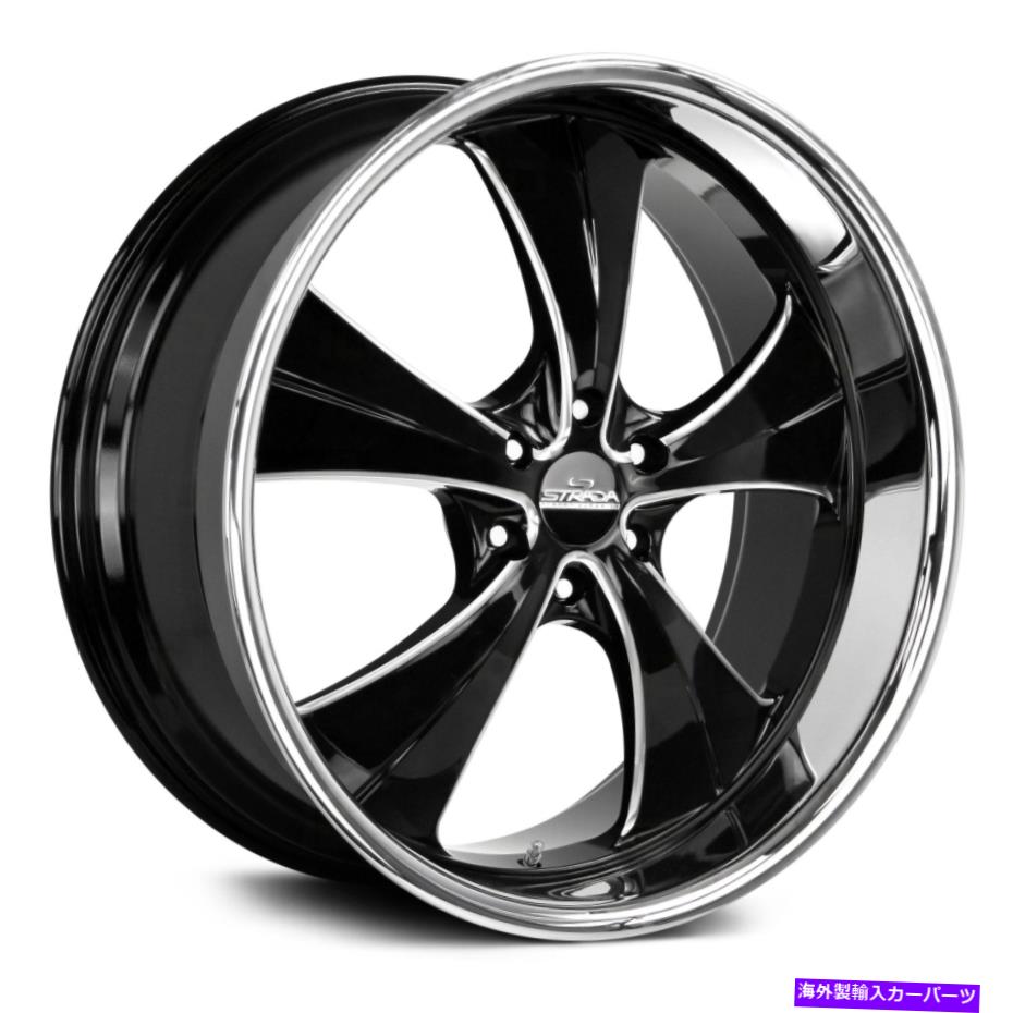 ホイール　４本セット Strada Old Skool Wheels 24x10（25、5x120.65、78.1）4のブラックリムセット Strada OLD SKOOL Wheels 24x10 (25, 5x120.65, 78.1) Black Rims Set of 4【並行輸入品】 362,934円