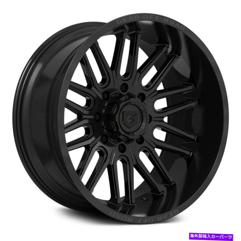 ホイール　４本セット ギアアロイ766bホイール22x12（-44、8x170、125.2）4のブラックリムセット Gear Alloy 766B Wheels 22x12 (-44, 8x170, 125.2) Black Rims Set of 4【並行輸入品】