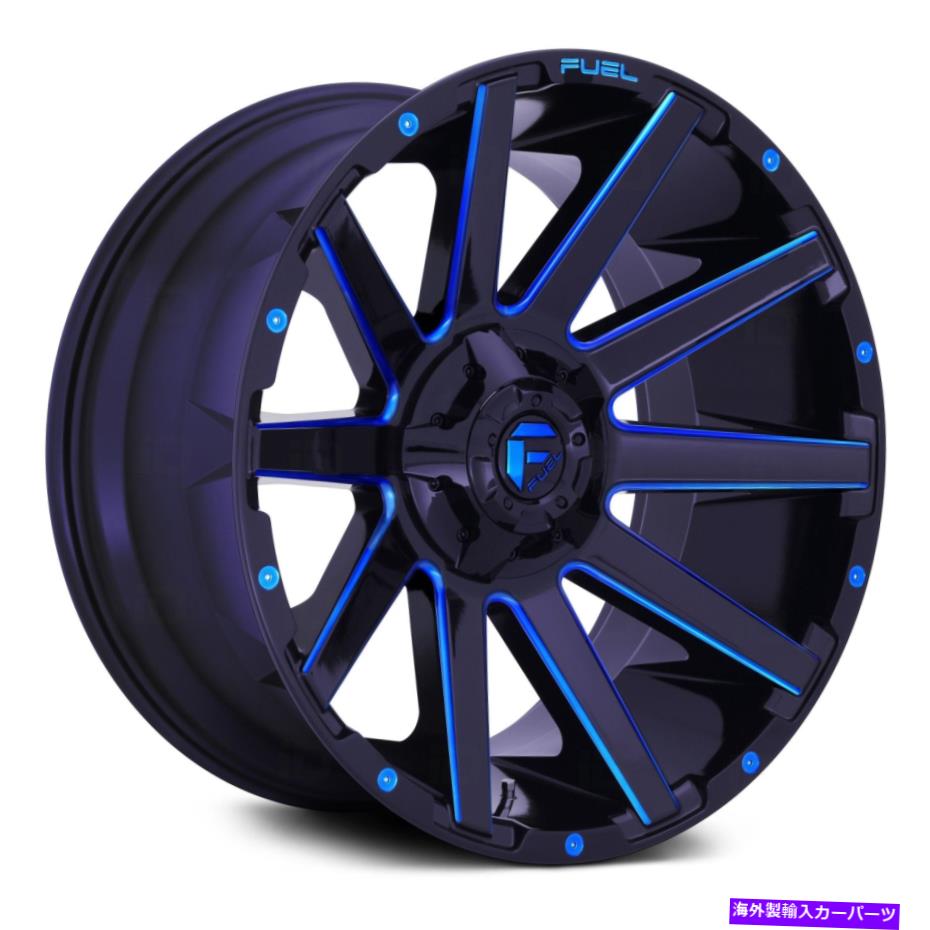 ホイール　４本セット 燃料D644コントラ1PCホイール20x9（20、8x180、124.2）4のブラックリムセット Fuel D644 CONTRA 1PC Wheels 20x9 (20, 8x180, 124.2) Black Rims Set of 4【並行輸入品】