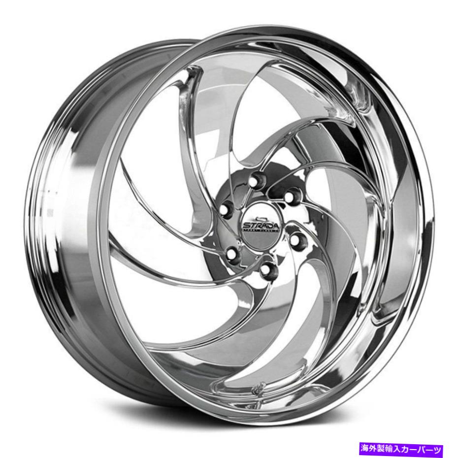 ホイール　４本セット Strada Retro 5ホイール22x9（35、5x114.3、74.1）4のChrome Rimsセット Strada RETRO 5 Wheels 22x9 (35, 5x114.3, 74.1) Chrome Rims Set of 4【並行輸入品】