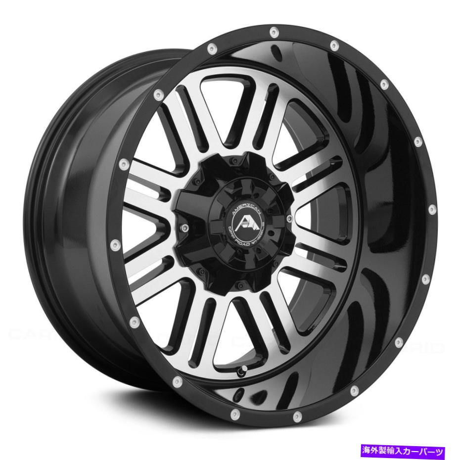 ホイール　４本セット American Off-Road A106ホイール22x12（-44、8x170、125.2）4のブラックリムセット American Off-Road A106 Wheels 22x12 (-44, 8x170, 125.2) Black Rims Set of 4【並行輸入品】