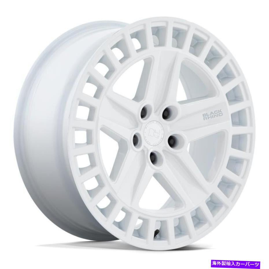 ホイール　４本セット ブラックサイアルストンホイール18x8.5（25、5x120.65、74.1）4の白リムセット Black Rhino ALSTON Wheels 18x8.5 (25, 5x120.65, 74.1) White Rims Set of 4【並行輸入品】