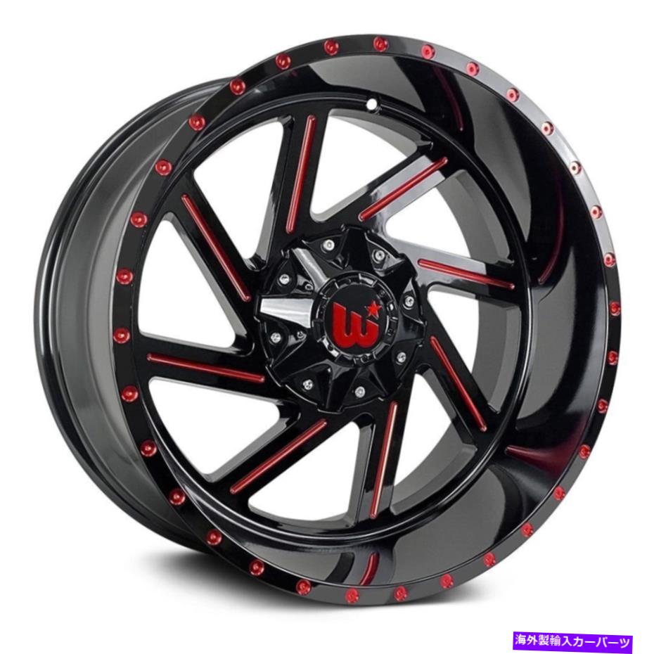 ホイール　４本セット 西部サボテンホイール20x12（-44、5x127、71.5）4のブラックリムセット Western CACTUS Wheels 20x12 (-44, 5x127, 71.5) Black Rims Set of 4【並行輸入品】