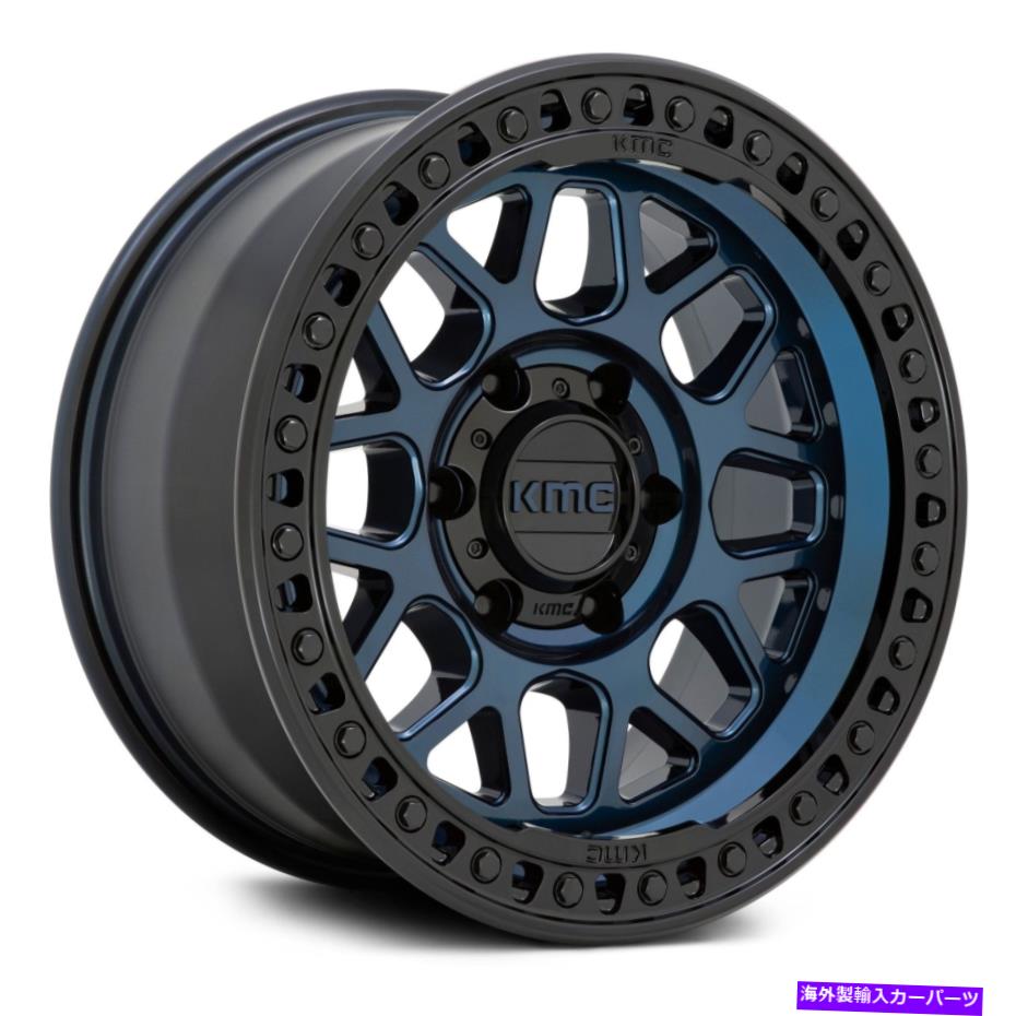ホイール　４本セット KMC KM549 GRSホイール20x9（18、6x139.7、106.1）4の青いリムセット KMC KM549 GRS Wheels 20x9 (18, 6x139.7, 106.1) Blue Rims Set of 4【並行輸入品】