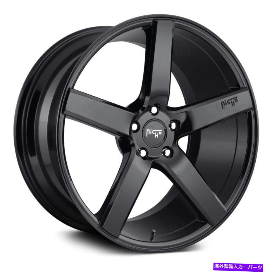 ホイール　４本セット ニッチM188ミラノホイール20x8.5（35、5x114.3、72.56）4のブラックリムセット Niche M188 MILAN Wheels 20x8.5 (35, 5x114.3, 72.56) Black Rims Set of 4【並行輸入品】｜Us Custom Parts Shop USDM