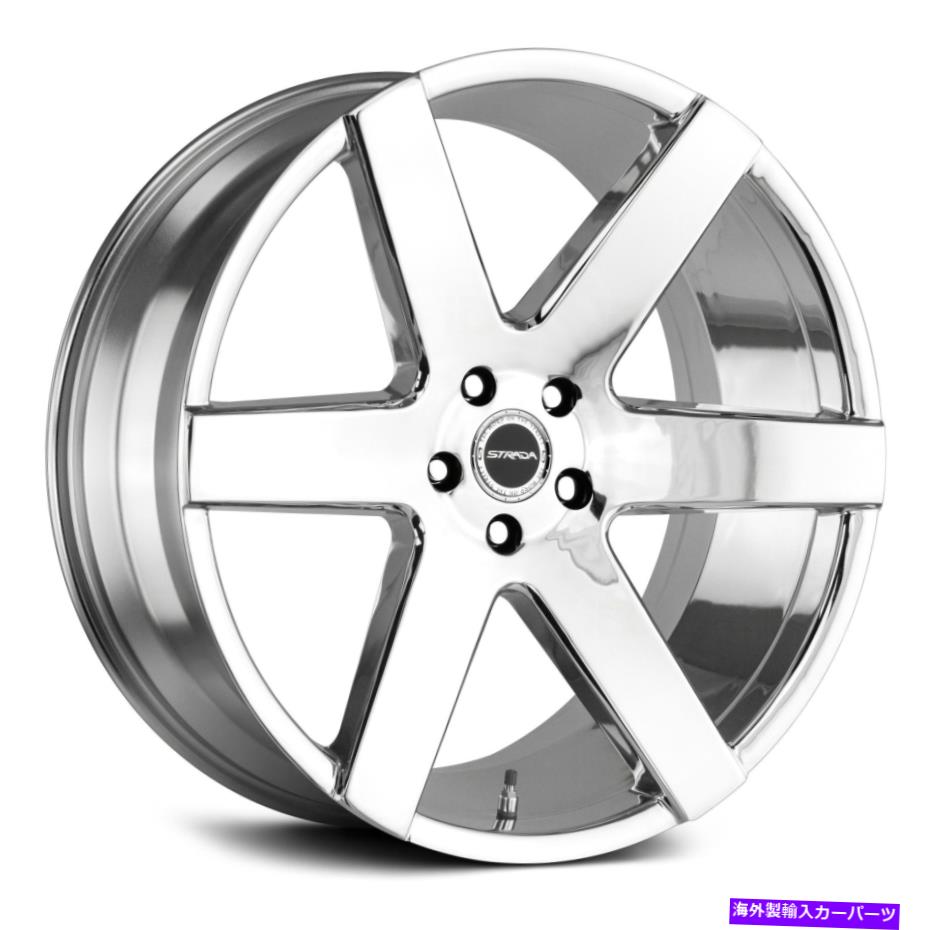 ホイール　４本セット ストラダコーダホイール22x9.5（15、5x114.3、72.6）4のクロムリムセット Strada CODA Wheels 22x9.5 (15, 5x114.3, 72.6) Chrome Rims Set of 4【並行輸入品】