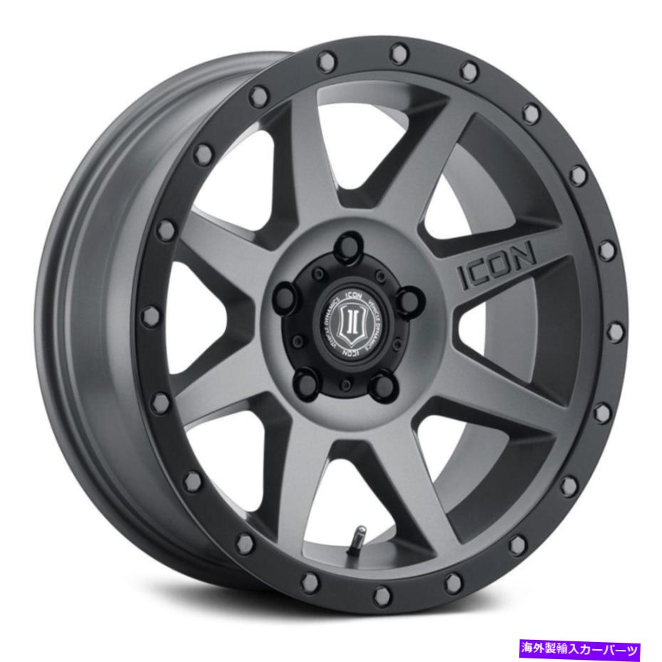 ホイール　４本セット アイコン合金リバウンドホイール20x9（0、6x139.7、106.1）4のチタンリムセット Icon Alloys REBOUND Wheels 20x9 (0, 6x139.7, 106.1) Titanium Rims Set of 4【並行輸入品】