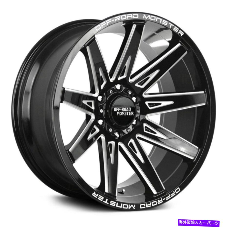 ホイール　４本セット オフロードモンスターM25ホイール22x12（-44、6x139.7、106.4）4のブラックリムセット Off-Road Monster M25 Wheels 22x12 (-44, 6x139.7, 106.4) Black Rims Set of 4【並行輸入品】｜Us Custom Parts Shop USDM