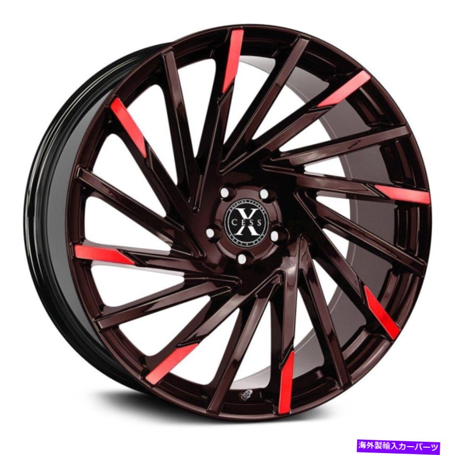 ホイール　４本セット Xcess x02ホイール24x9.5（15、5x114.3、74.1）4のブラックリムセット Xcess X02 Wheels 24x9.5 (15, 5x114.3, 74.1) Black Rims Set of 4【並行輸入品】