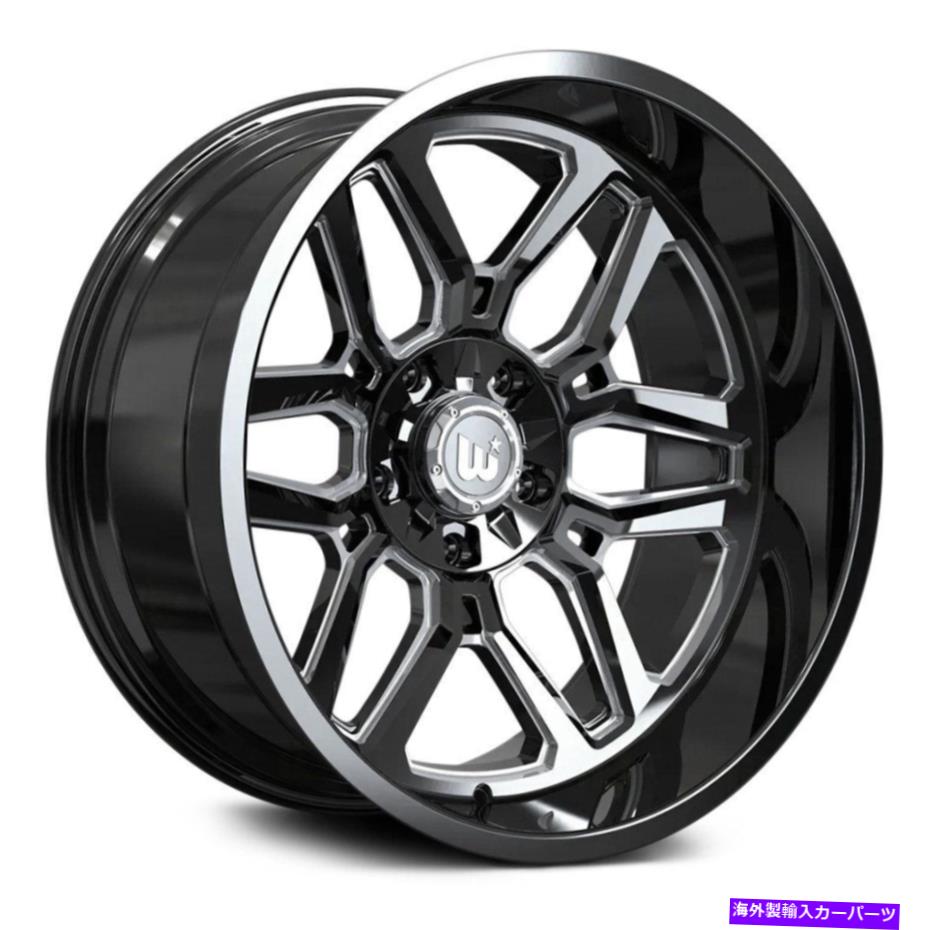 ホイール　４本セット ウエスタンレンジャーホイール22x12（-44、6x139.7、110）4のブラックリムセット Western RANGER Wheels 22x12 (-44, 6x139.7, 110) Black Rims Set of 4【並行輸入品】