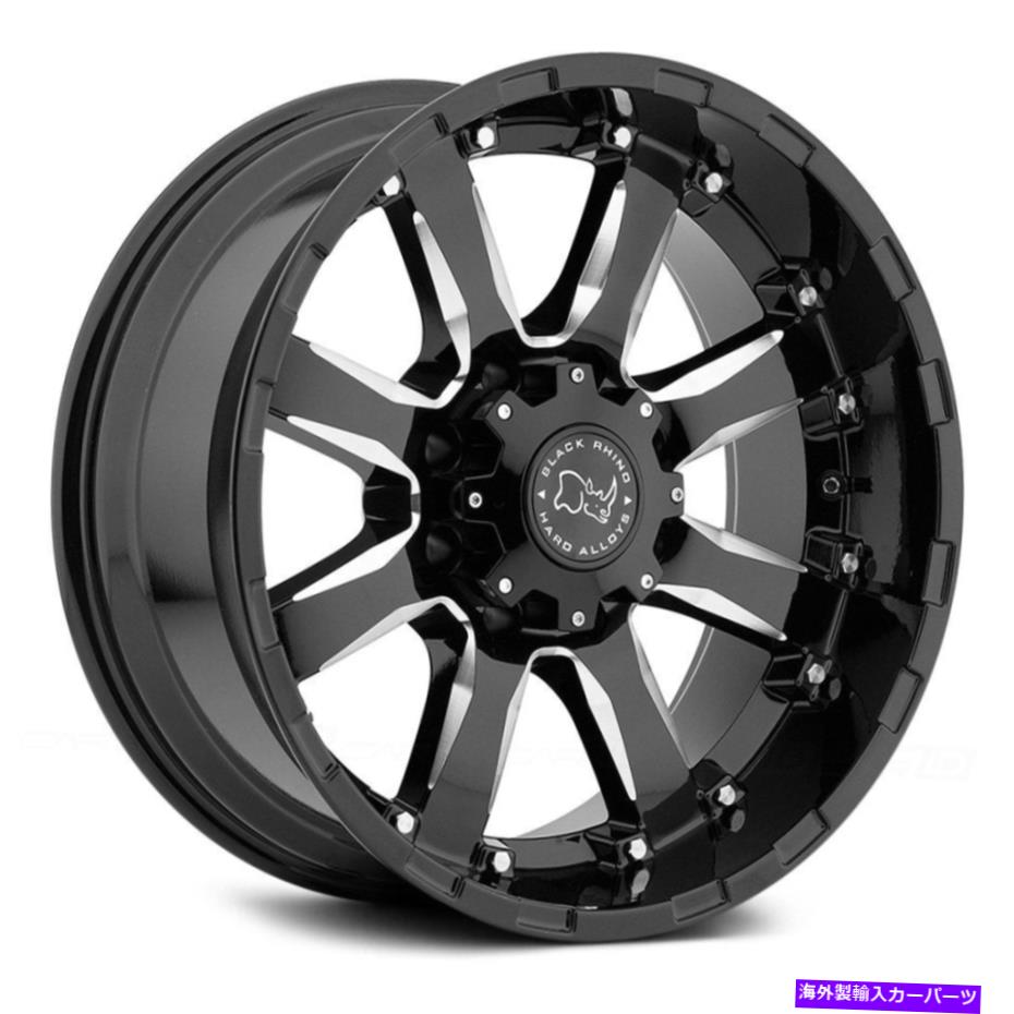 ホイール　４本セット Black Rhino Sierra Wheels 20x9（12、8x165.1、122.4）4のブラックリムセット Black Rhino SIERRA Wheels 20x9 (12, 8x165.1, 122.4) Black Rims Set of 4【並行輸入品】