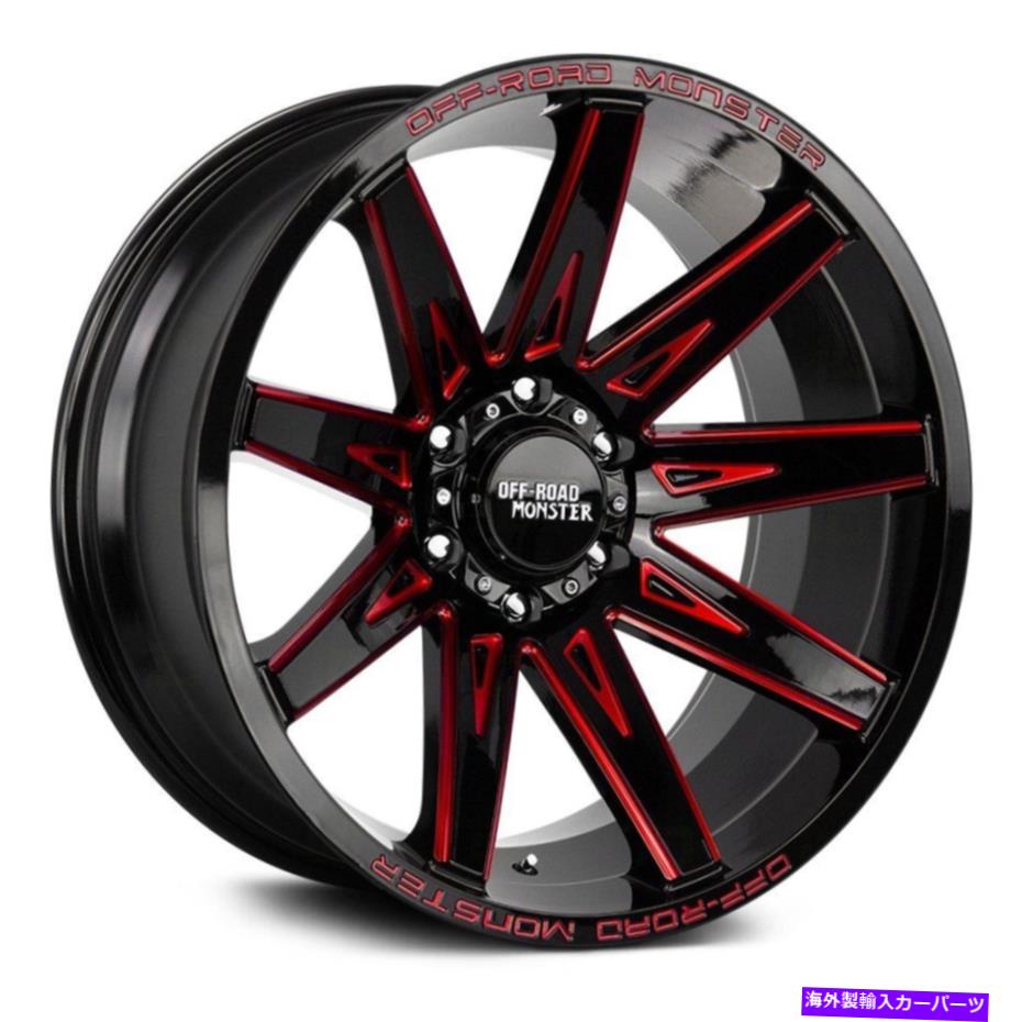 ホイール　４本セット オフロードモンスターM25ホイール22x12（-44、6x135、87.1）4のブラックリムセット Off-Road Monster M25 Wheels 22x12 (-44, 6x135, 87.1) Black Rims Set of 4【並行輸入品】