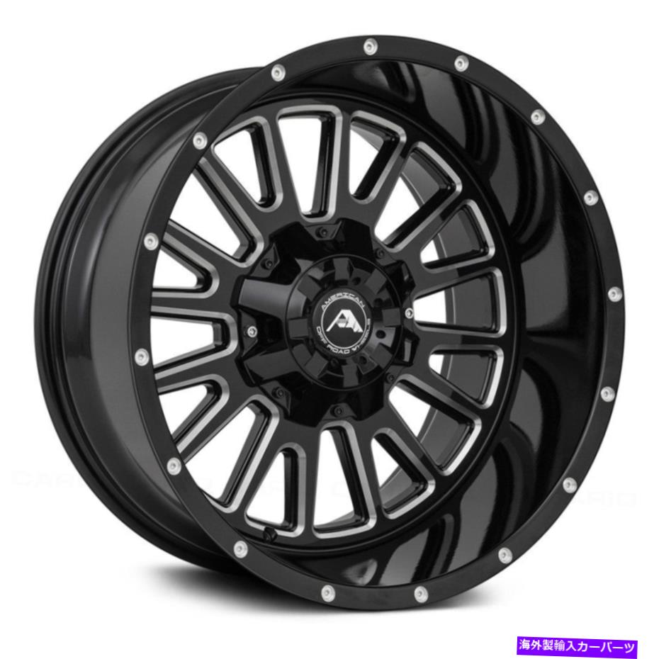 ホイール　４本セット American Off-Road A105ホイール20x12（-44、6x120.65、78.1）4のブラックリムセット American Off-Road A105 Wheels 20x12 (-44, 6x120.65, 78.1) Black Rims Set of 4【並行輸入品】