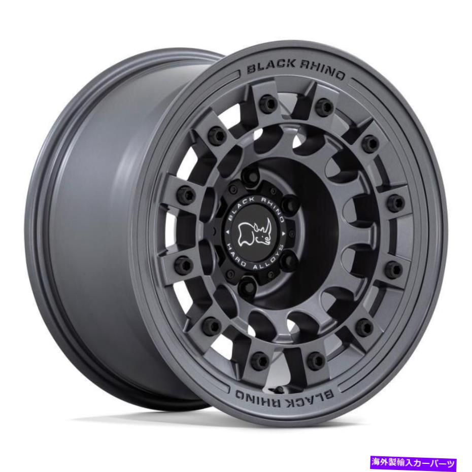 ホイール　４本セット ブラックサイの富士ホイール17x9（-12、6x139.7、106.1）4のガンメタルリムセット Black Rhino FUJI Wheels 17x9 (-12, 6x139.7, 106.1) Gunmetal Rims Set of 4【並行輸入品】