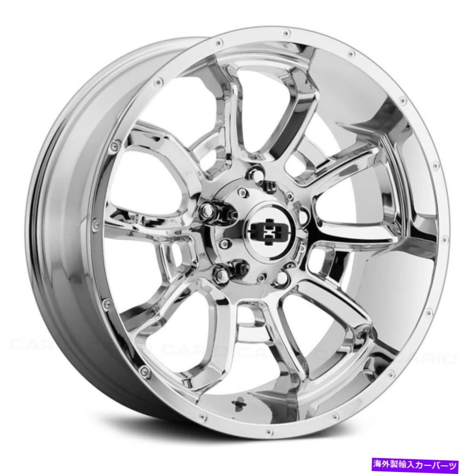 ホイール 4本セット ビジョン415爆弾ホイール20x10(-25、6x139.7、78.1)4のクロムリムセット Vision 415 BOMB Wheels 20x10 (-25, 6x139.7, 78.1) Chrome Rims Set of 4【並行輸入品】|Us Custom Parts Shop USDM