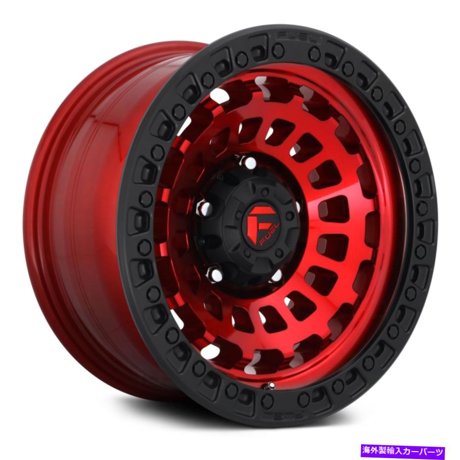 ホイール　４本セット Fuel D632 Zephyr 1PCホイール17x9（-12、6x139.7、106.1）4の赤いリムセット Fuel D632 ZEPHYR 1PC Wheels 17x9 (-12, 6x139.7, 106.1) Red Rims Set of 4【並行輸入品】