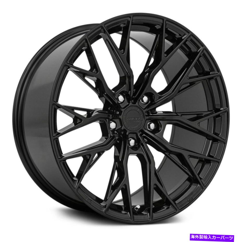 ホイール　４本セット グラウンドフォースGF5ホイール20x10.5（40、5x114.3、73.1）4のブラックリムセット Ground Force GF5 Wheels 20x10.5 (40, 5x114.3, 73.1) Black Rims Set of 4【並行輸入品】
