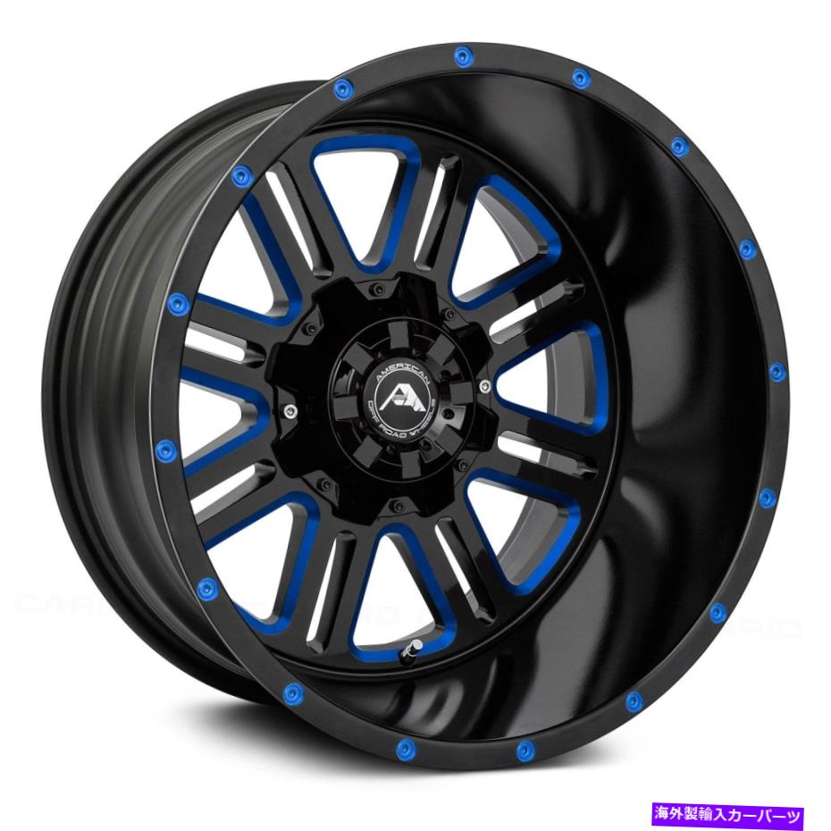 ホイール　４本セット American Off-Road A106ホイール20x10（-24、8x170、125.2）4のブラックリムセット American Off-Road A106 Wheels 20x10 (-24, 8x170, 125.2) Black Rims Set of 4【並行輸入品】