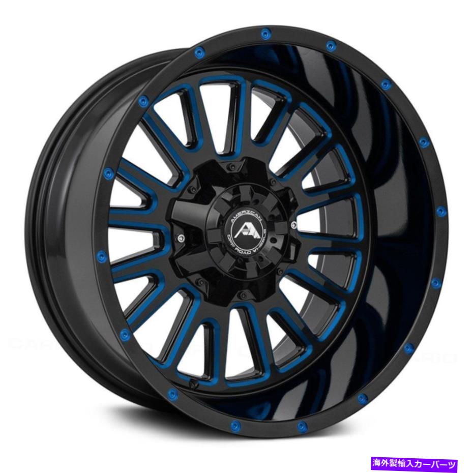ホイール　４本セット American Off-Road A105ホイール20x10（-24、5x150、110.3）4のブラックリムセット American Off-Road A105 Wheels 20x10 (-24, 5x150, 110.3) Black Rims Set of 4【並行輸入品】