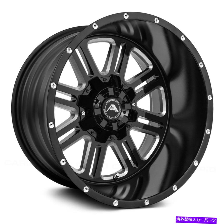 ホイール 4本セット American Off-Road A106ホイール22x12(-44、8x165.1、125.2)4のブラックリムセット American Off-Road A106 Wheels 22x12 (-44, 8x165.1, 125.2) Black Rims Set of 4【並行輸入品】|Us Custom Parts Shop USDM