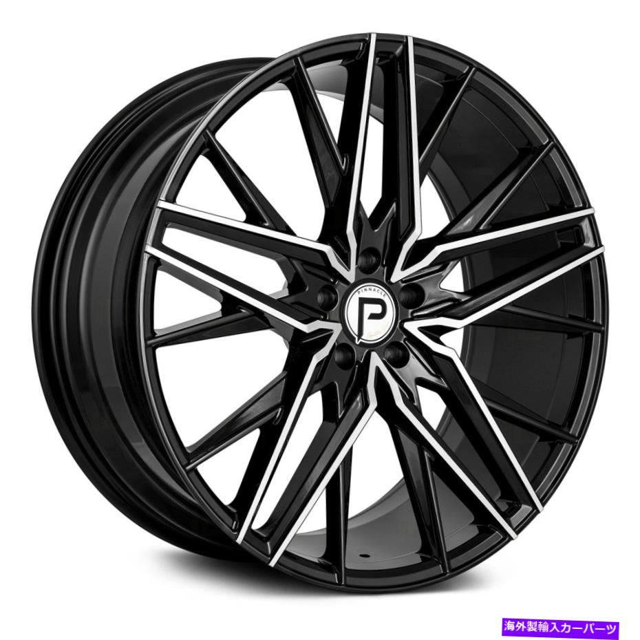 ホイール　４本セット ピナクルP106ステラーホイール22x9（38、5x120.65、73.1）4のブラックリムセット Pinnacle P106 STELLAR Wheels 22x9 (38, 5x120.65, 73.1) Black Rims Set of 4【並行輸入品】