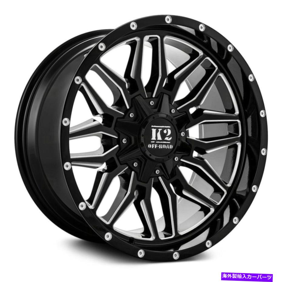 ホイール　４本セット K2オフロードK16レイジホイール20x10（-12、5x139.7、110.3）4のブラックリムセット K2 Offroad K16 RAGE Wheels 20x10 (-12, 5x139.7, 110.3) Black Rims Set of 4【並行輸入品】 373,824円