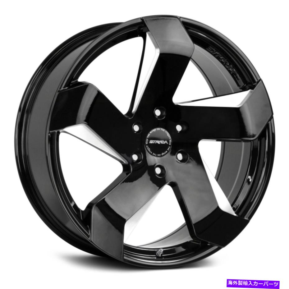 ホイール　４本セット Strada Coltelloホイール24x10（15、5x114.3、72.6）4のブラックリムセット Strada COLTELLO Wheels 24x10 (15, 5x114.3, 72.6) Black Rims Set of 4【並行輸入品】