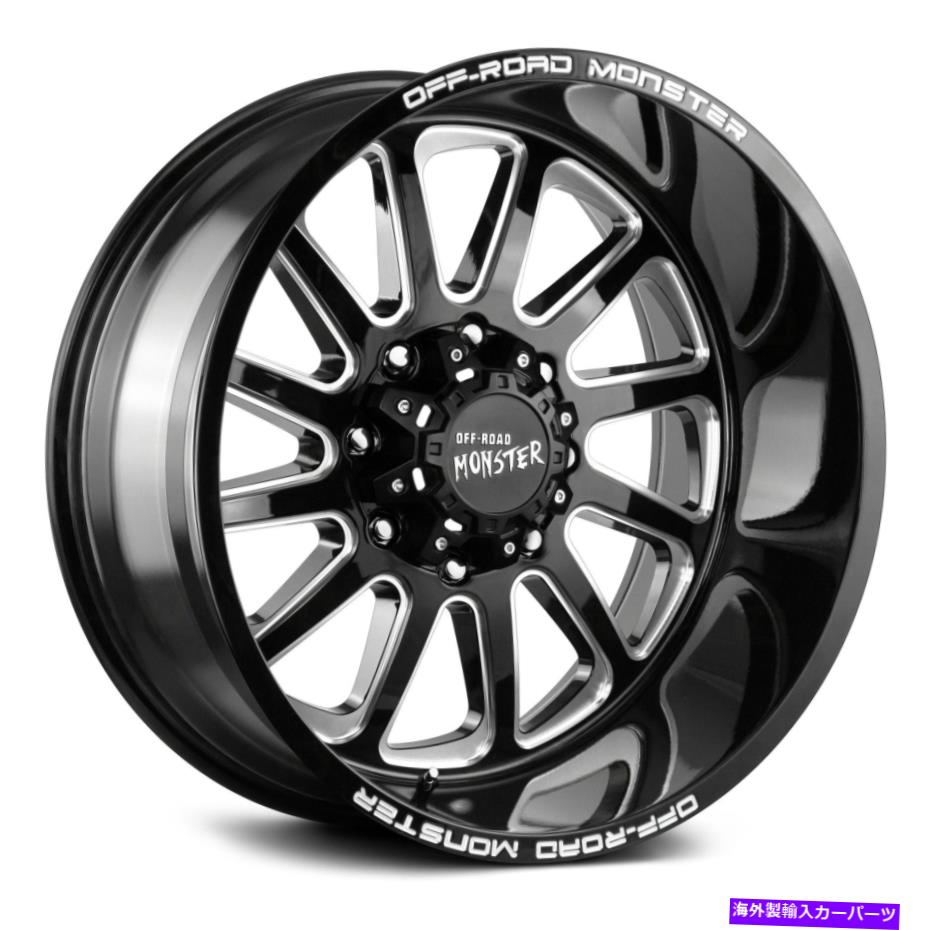 ホイール 4本セット オフロードモンスターM17ホイール22x12(-44、8x165.1、125.2)4のブラックリムセット Off-Road Monster M17 Wheels 22x12 (-44, 8x165.1, 125.2) Black Rims Set of 4【並行輸入品】|Us Custom Parts Shop USDM