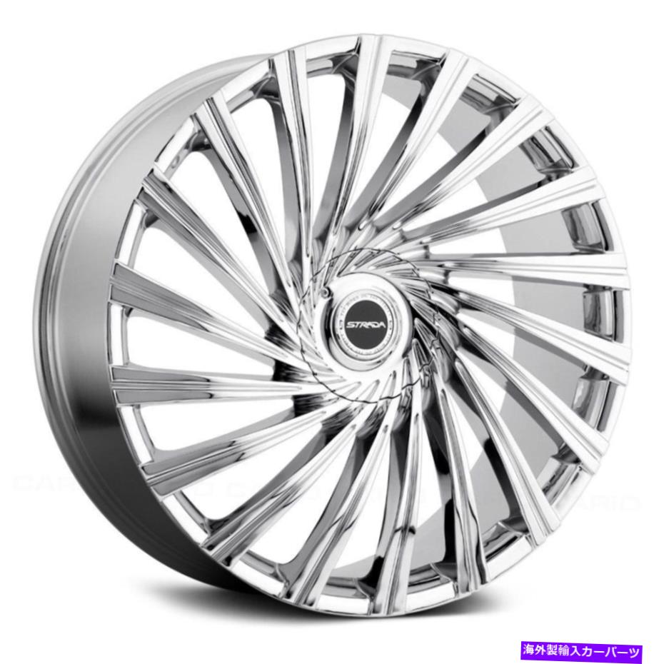 ホイール 4本セット Strada Tornado Wheels 22x9.5(13、5x120.65、78.1)4のChrome Rimsセット Strada TORNADO Wheels 22x9.5 (13, 5x120.65, 78.1) Chrome Rims Set of 4【並行輸入品】
