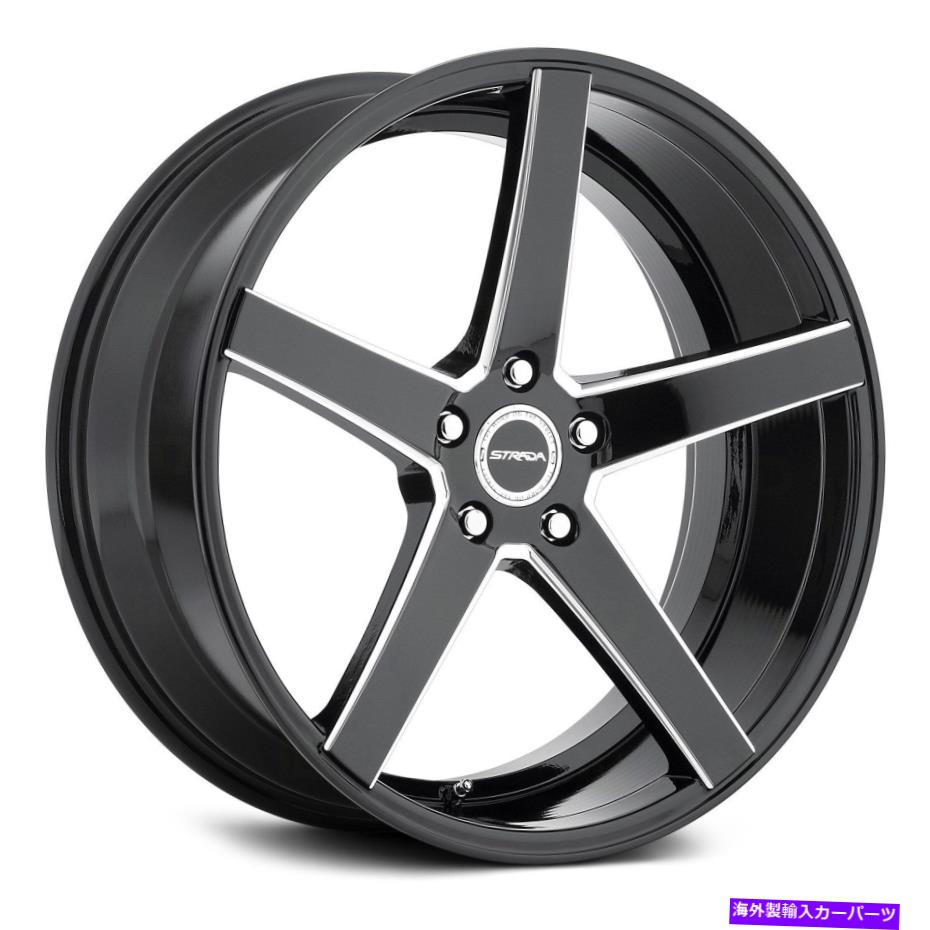 ホイール　４本セット Strada Perfettoホイール24x10（24、6x139.7、87.1）4のブラックリムセット Strada PERFETTO Wheels 24x10 (24, 6x139.7, 87.1) Black Rims Set of 4【並行輸入品】