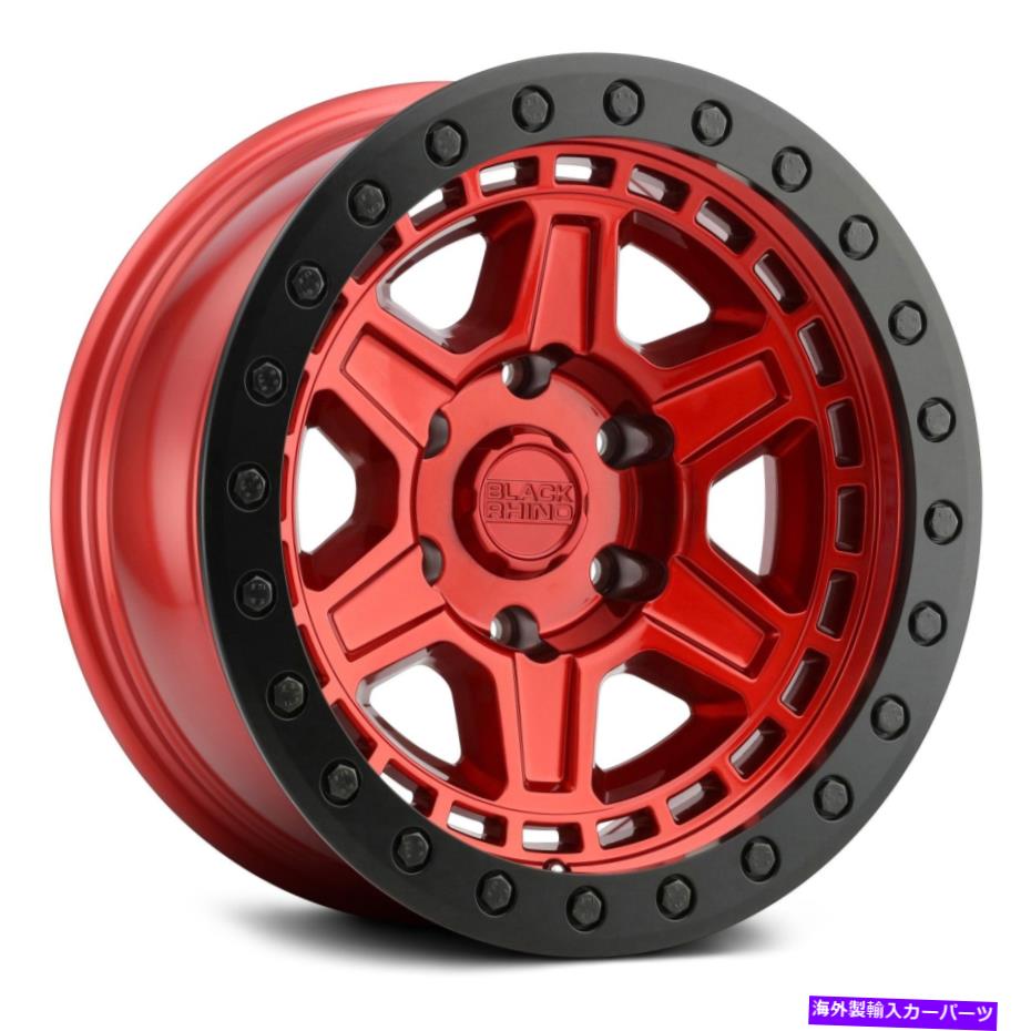 ホイール　４本セット Black Rhino Renoホイール17x9（0、5x127、71.5）4の赤いリムセット Black Rhino RENO Wheels 17x9 (0, 5x127, 71.5) Red Rims Set of 4【並行輸入品】
