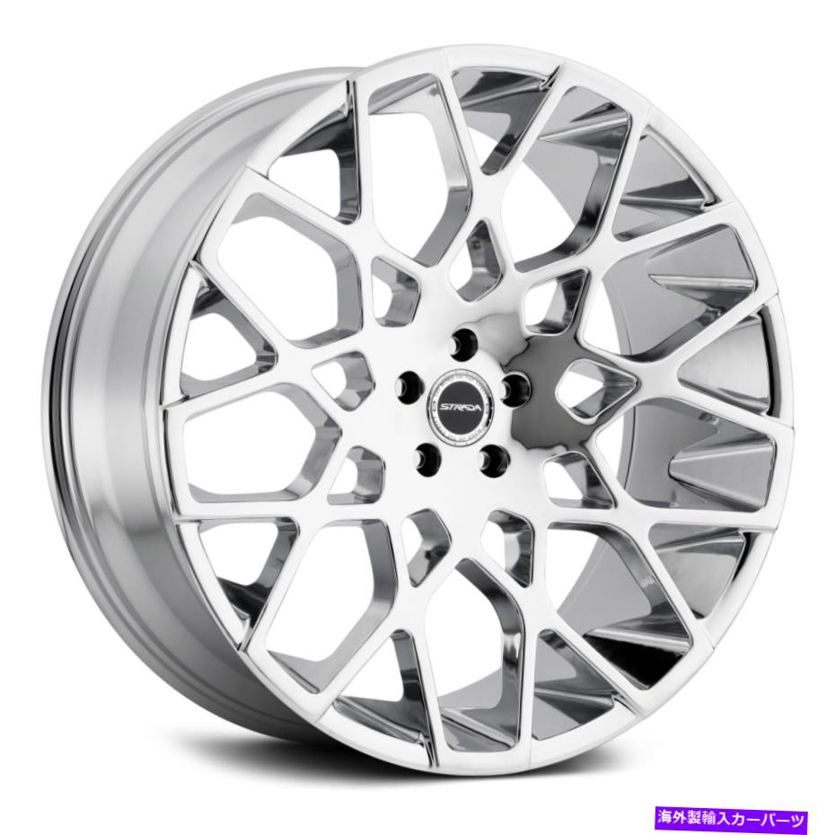 ホイール　４本セット Strada Buca Wheels 22x9.5（24、6x139.7、87.1）Chrome Rimsセット4 Strada BUCA Wheels 22x9.5 (24, 6x139.7, 87.1) Chrome Rims Set of 4【並行輸入品】
