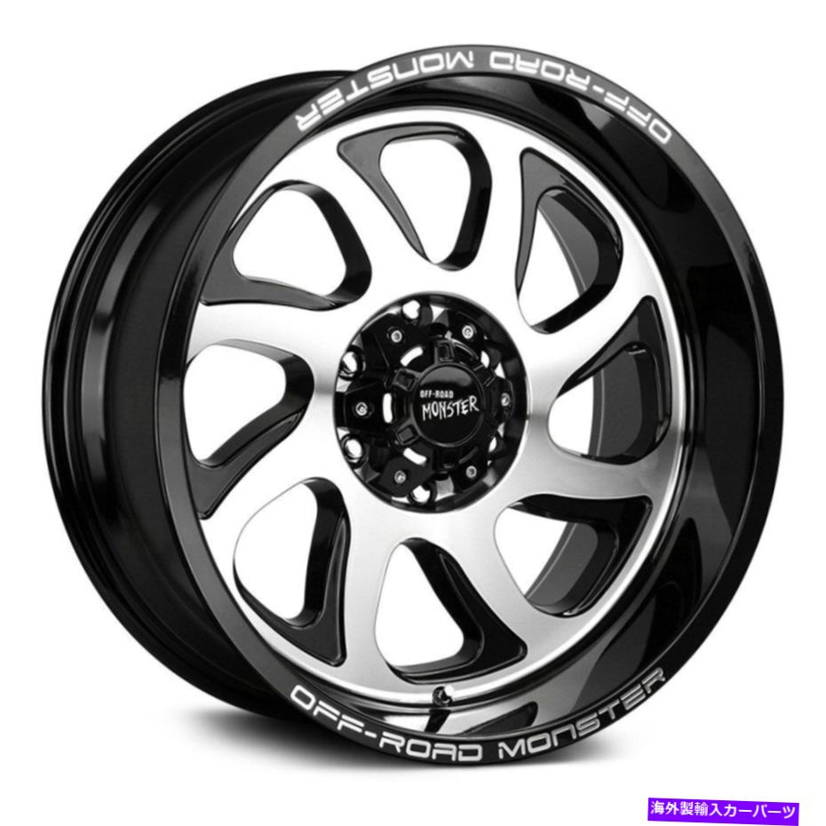 ホイール　４本セット オフロードモンスターM22ホイール22x12（-44、6x139.7、106.4）4のブラックリムセット Off-Road Monster M22 Wheels 22x12 (-44, 6x139.7, 106.4) Black Rims Set of 4【並行輸入品】