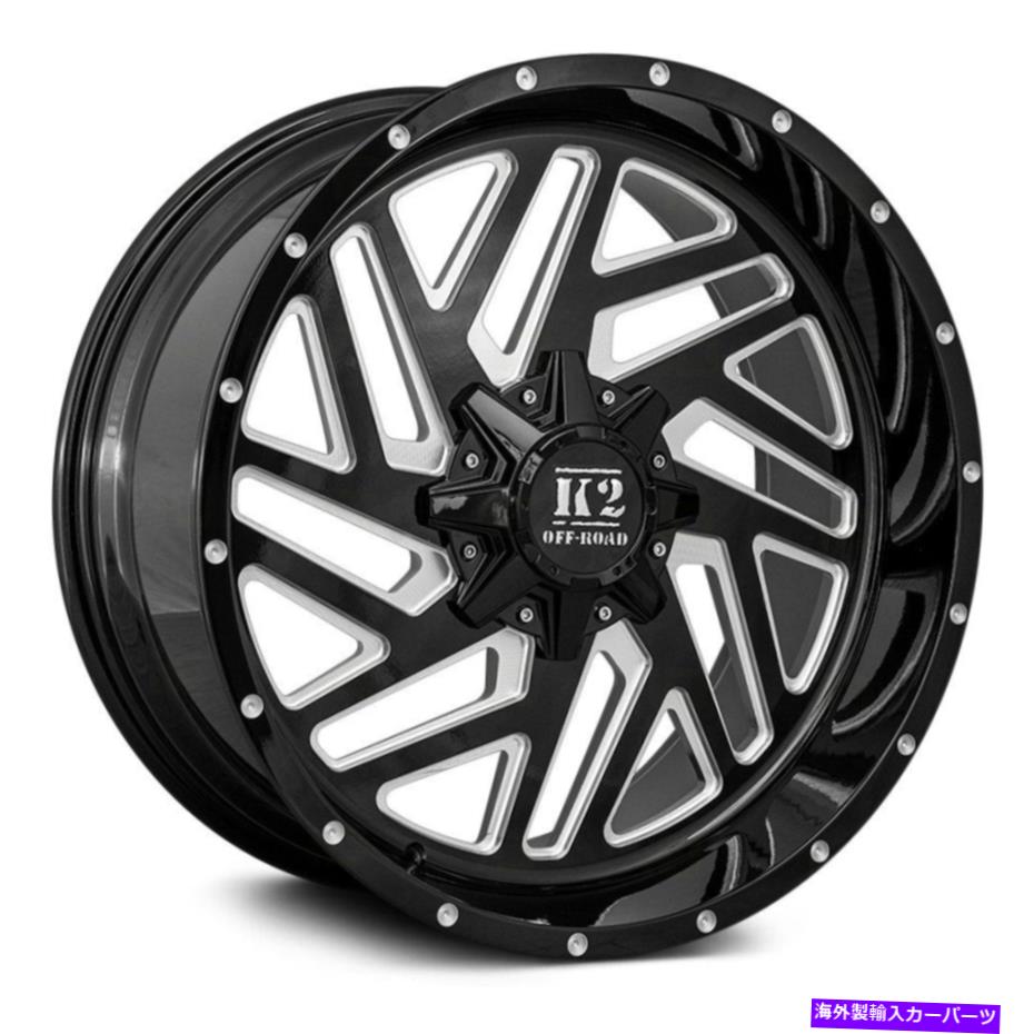 ホイール　４本セット K2オフロードK19ランパージホイール22x10（-18、8x165.1、125.2）4のブラックリムセット K2 Offroad K19 RAMPAGE Wheels 22x10 (-18, 8x165.1, 125.2) Black Rims Set of 4【並行輸入品】