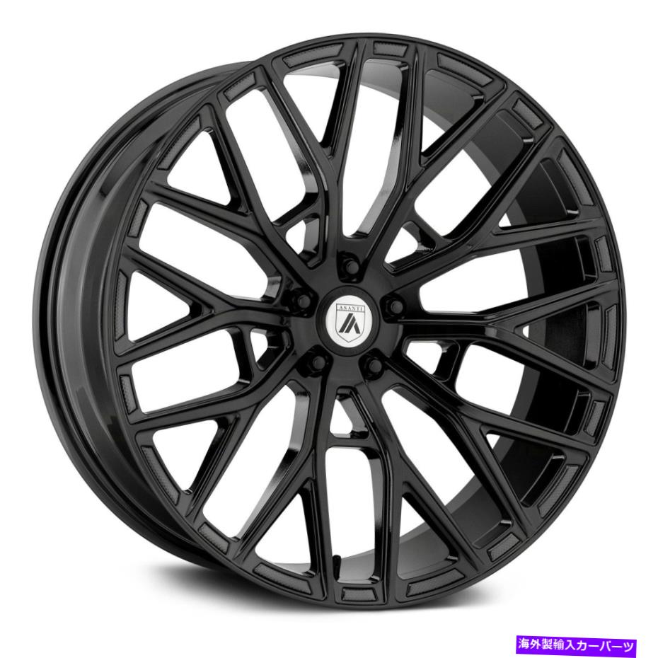 ホイール　４本セット asanti abl-21 leo wheels 22x10.5（25、5x114.3、72.56）4のブラックリムセット Asanti ABL-21 LEO Wheels 22x10.5 (25, 5x114.3, 72.56) Black Rims Set of 4【並行輸入品】
