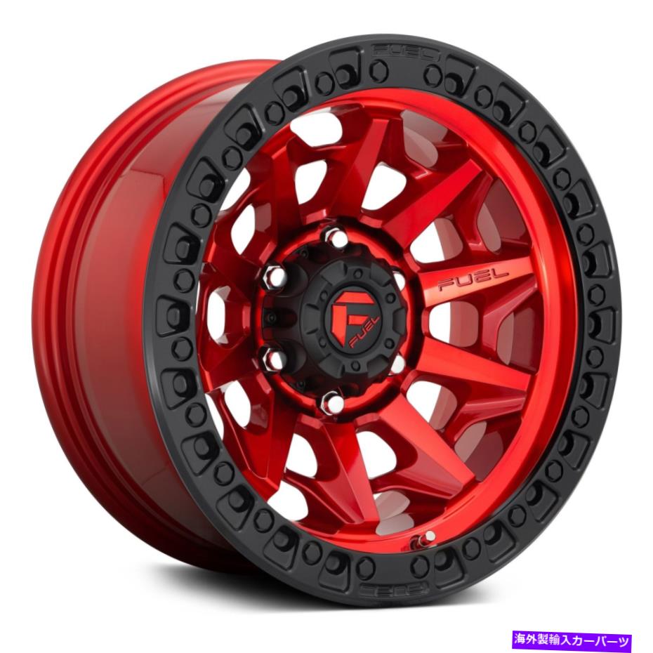ホイール　４本セット 燃料D695カバー1PCホイール20x9（20、6x135、87.1）4の赤いリムセット Fuel D695 COVERT 1PC Wheels 20x9 (20, 6x135, 87.1) Red Rims Set of 4【並行輸入品】