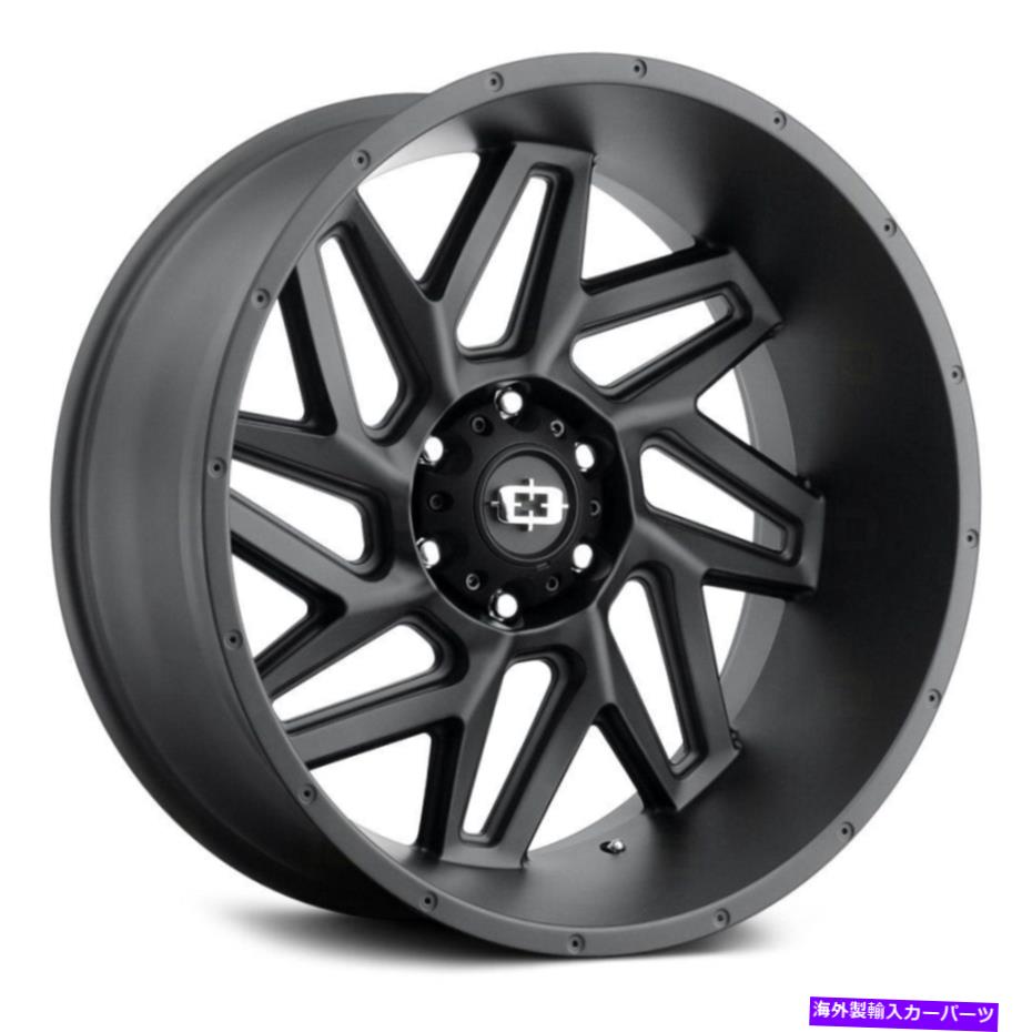 ホイール 4本セット ビジョン361スパイダーホイール24x12(-51、8x165.1、125.2)4のブラックリムセット Vision 361 SPYDER Wheels 24x12 (-51, 8x165.1, 125.2) Black Rims Set of 4【並行輸入品】
