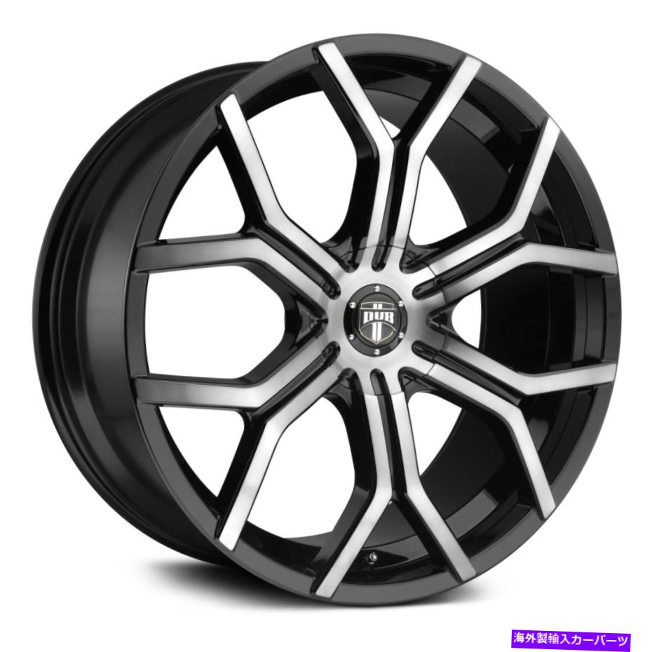 ホイール　４本セット ダブS209ロイヤリティホイール22x9.5（30、6x120.65、74.5）4のブラックリムセット Dub S209 ROYALTY Wheels 22x9.5 (30, 6x120.65, 74.5) Black Rims Set of 4【並行輸入品】