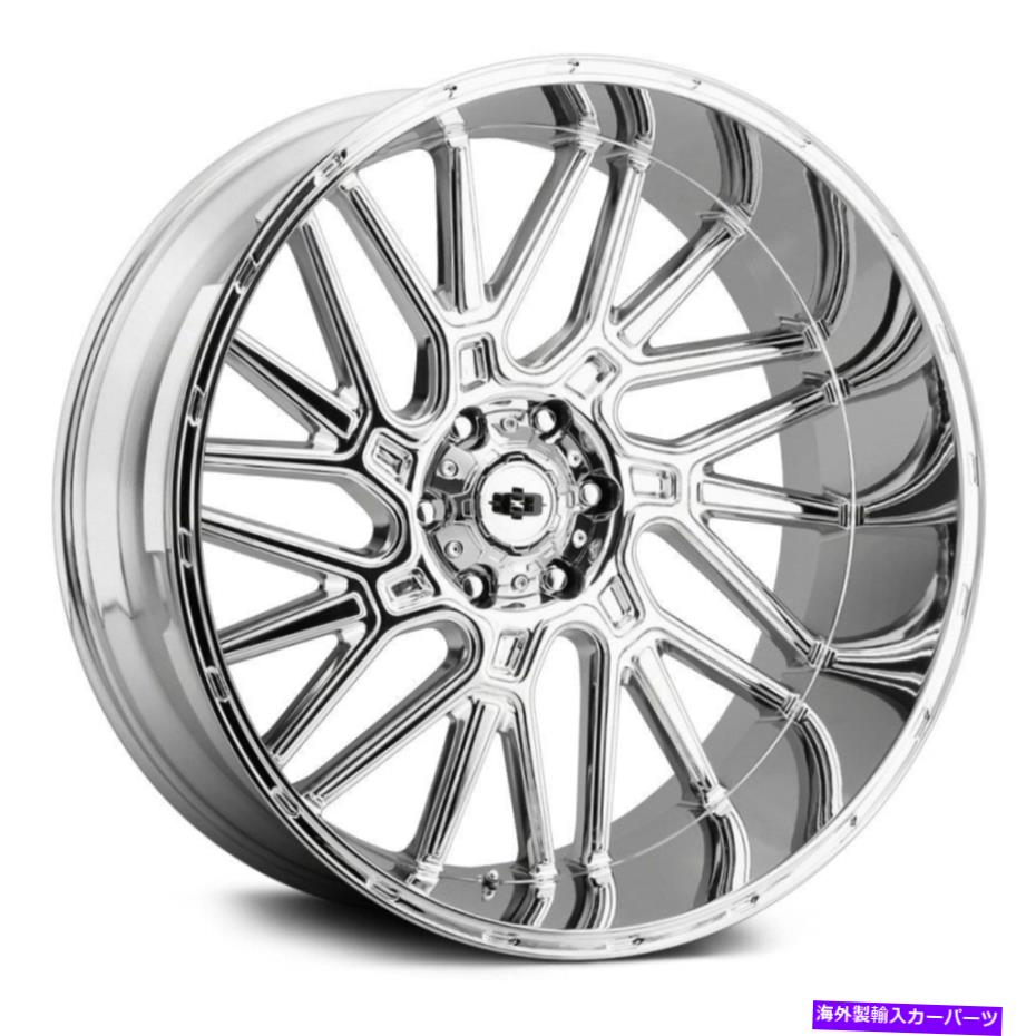 ホイール　４本セット Vision 404 Brawl Wheels 22x12（-51、5x139.7、108）4のChrome Rimsセット Vision 404 BRAWL Wheels 22x12 (-51, 5x139.7, 108) Chrome Rims Set of 4【並行輸入品】