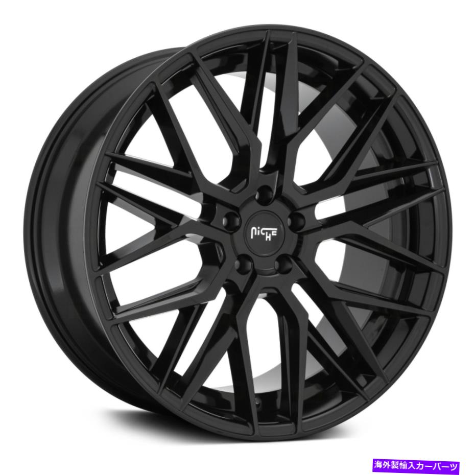 ホイール　４本セット ニッチM224ガンマホイール22x9（38、5x114.3、72.56）4のブラックリムセット Niche M224 GAMMA Wheels 22x9 (38, 5x114.3, 72.56) Black Rims Set of 4【並行輸入品】