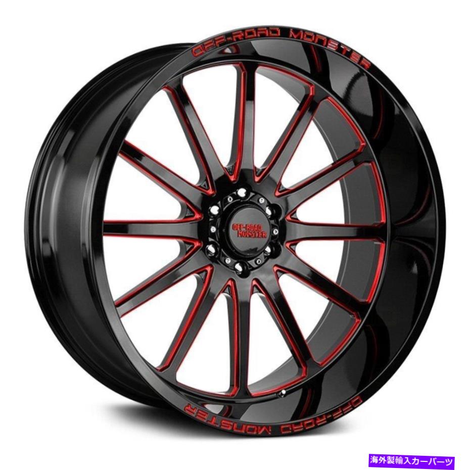 ホイール　４本セット オフロードモンスターM26ホイール26x12（-44、6x139.7、106.4）グロスリムセット4 Off-Road Monster M26 Wheels 26x12 (-44, 6x139.7, 106.4) Gloss Rims Set of 4【並行輸入品】