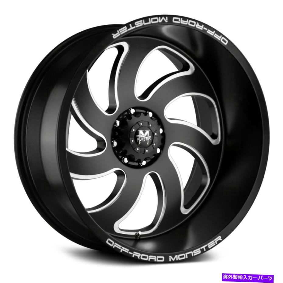 ホイール　４本セット オフロードモンスターM07ホイール24x12（-44、6x139.7、106.4）4のマットリムセット Off-Road Monster M07 Wheels 24x12 (-44, 6x139.7, 106.4) Matte Rims Set of 4【並行輸入品】